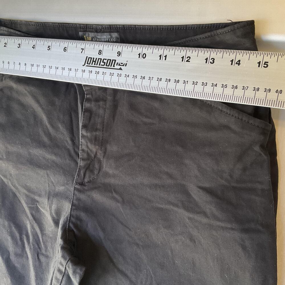 Lee Women Pants 8 SHORT Black Chino Straight Leg 29" Inseam Relaxed Fit Mid Rise - Picture 5 of 11